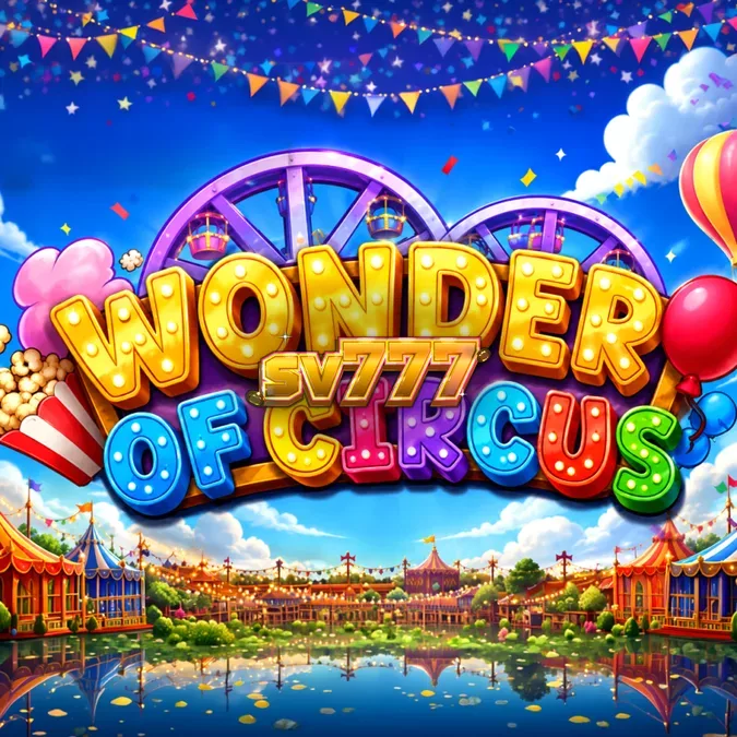 Tampilan layar permainan slot Wonder of Circus dengan tema sirkus yang cerah dan simbol Lucky Wheel
